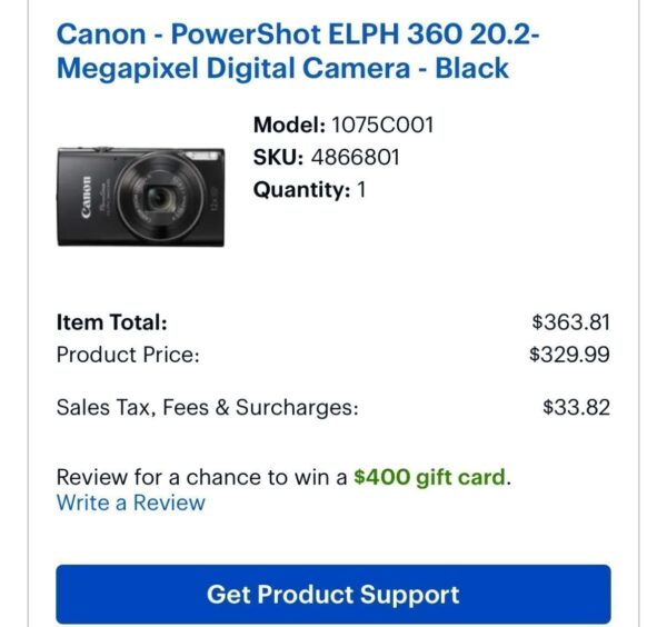 Canon PowerShot ELPH 360 HS 20.2 Megapixel Digital Camera Brand New SHIPS 1/13 - Image 12