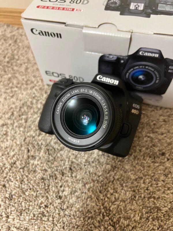 Canon EOS 80D Camera with EF-S 18-55mm Lens and Box - Image 8