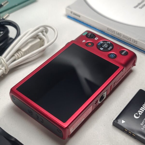 Canon IXUS 140 / ELPH 130 IS 8x 16.0MP Digital Camera Red Full Original Pack - Image 3