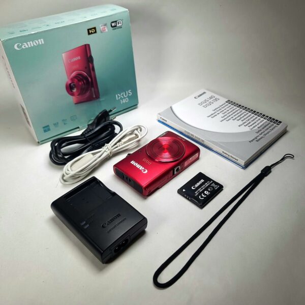Canon IXUS 140 / ELPH 130 IS 8x 16.0MP Digital Camera Red Full Original Pack