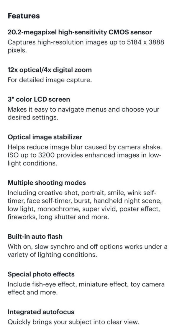 Canon PowerShot ELPH 360 HS 20.2 Megapixel Digital Camera Brand New SHIPS 1/13 - Image 9