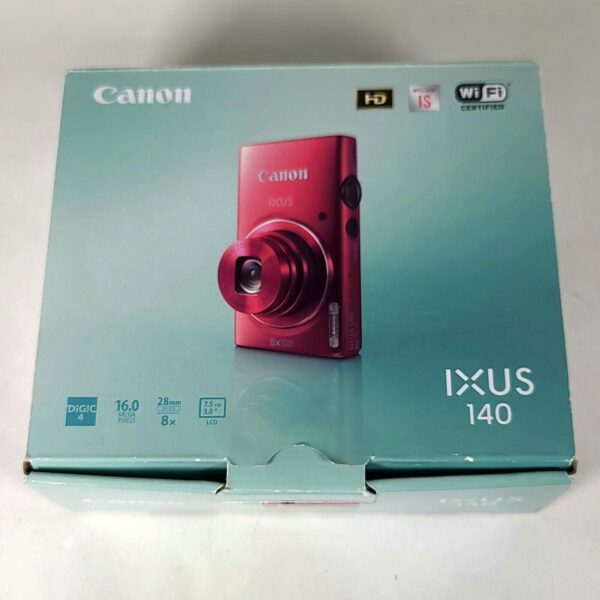 Canon IXUS 140 / ELPH 130 IS 8x 16.0MP Digital Camera Red Full Original Pack - Image 21