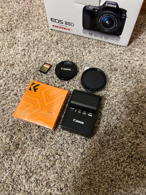 Canon EOS 80D Camera with EF-S 18-55mm Lens and Box - Image 10