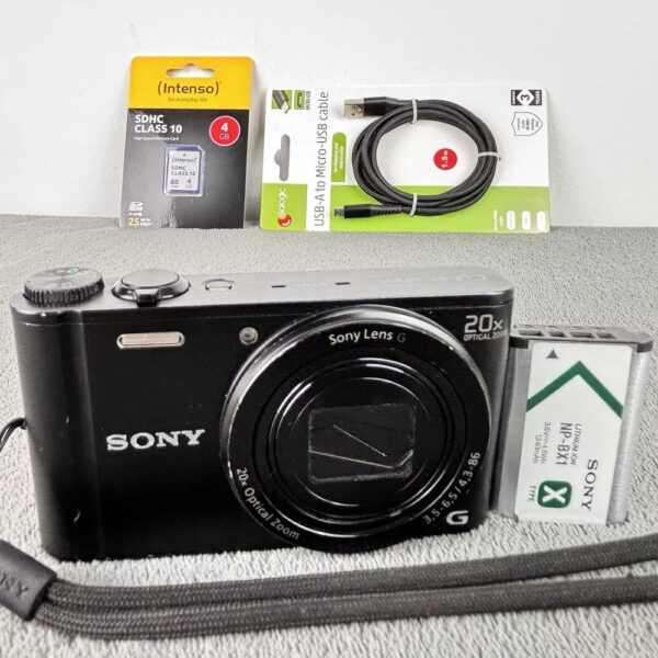 Sony Cyber-shot DSC-WX300 18.2 MP 20x Zoom Digital Compact Camera Black Set-