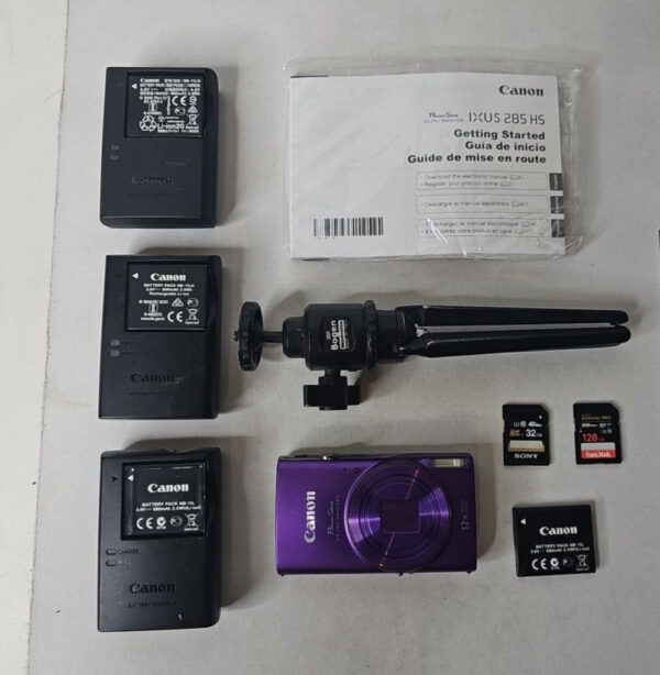 Canon PowerShot ELPH 360 HS 20.2 MP Digital Camera W/ SD Cards - Purple