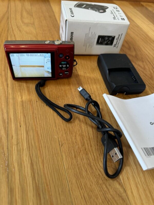 Canon PowerShot ELPH 190 IS 20MP 10x Optical Zoom Digital Camera Red - Image 5